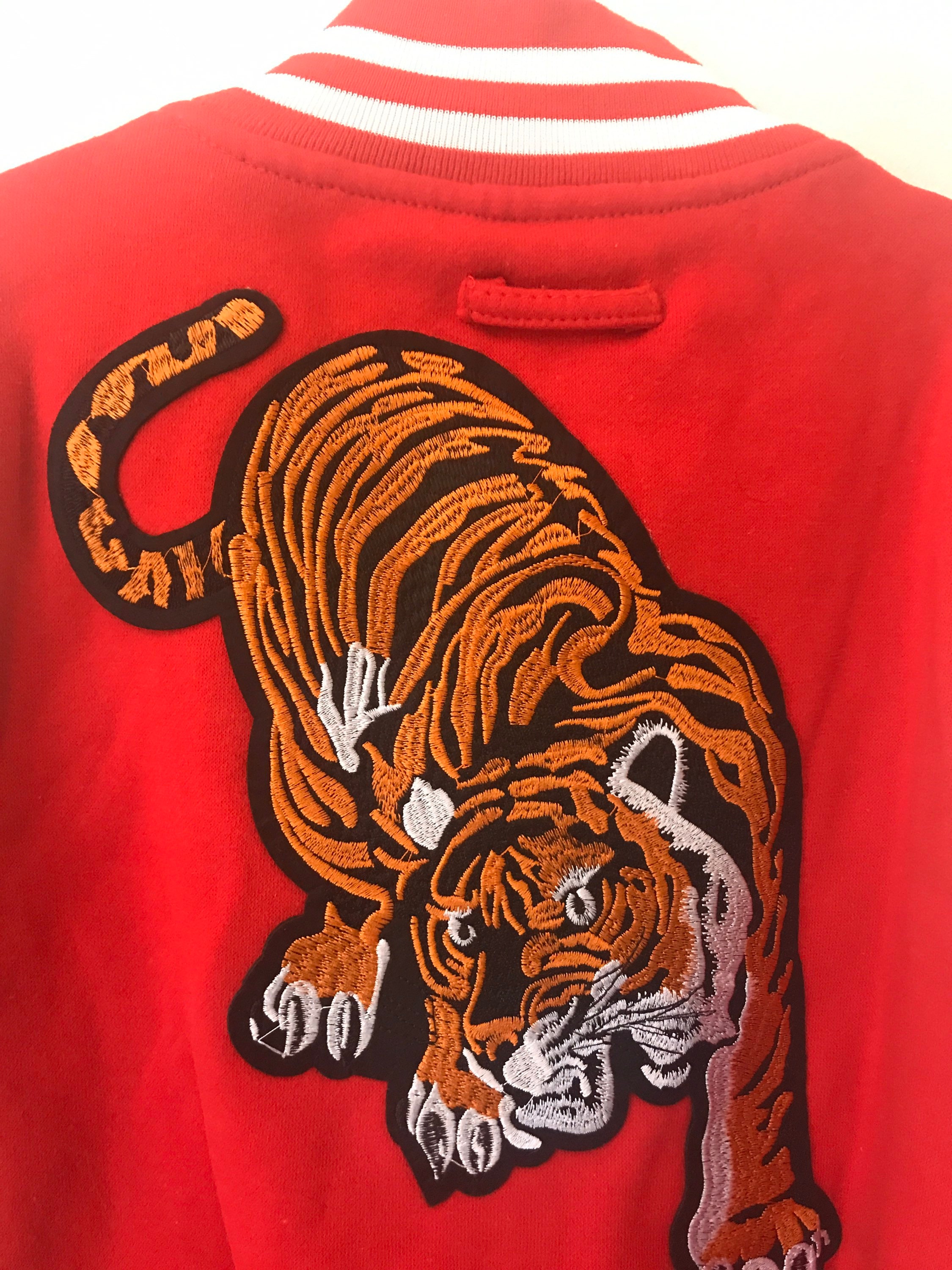 Kids Baseball Jacket with Tiger Patch on Back