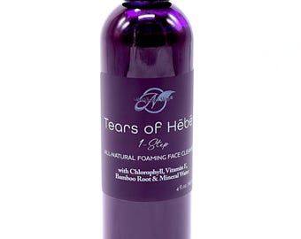 Pianka oczyszczająca do twarzy Tears of Hēbē® All Natural z chlorofilem, witaminą E, afrykańskim czarnym mydłem i surową wodą mineralną ze źródeł artezyjskich