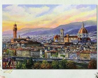 絵画 イタリアン フィレンツェ　特価 絵画 風景画(街並み) イタリア フィレンツェ インテリアアート額