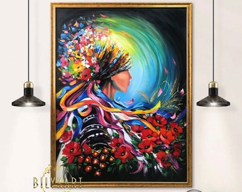 ウクライナのコサックと剣の油絵 ウクライナのオリジナル絵画