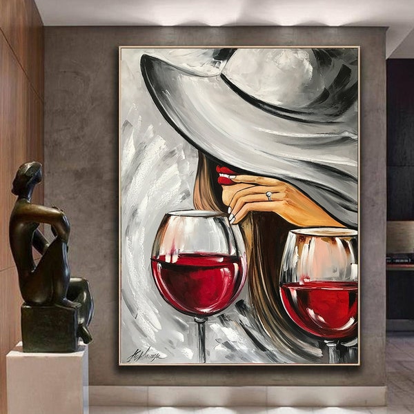 Red Wine Painting Etsy