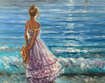 バリ絵画:beach girls バリ絵画:beach girls