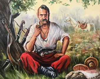 ウクライナのコサックの絵画 キャンバスに描かれたオリジナルの