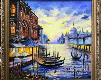 絵画　ヴェネチア ヴェネツィアの絵画 オリジナル ヴェネツィア イタリア ウォール