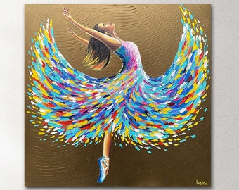 Ballerina Painting Original Ballet Painting Dance Recital Gift Ballet Wall Art Girly Painting Ballet Gift Impasto Painting Ballerina Art