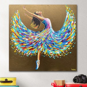 Ballerina Gemälde Originale Ballett Gemälde Tanz Recital Geschenk Ballett Wandkunst Girly Gemälde Ballett Geschenk Impasto Gemälde Ballerina Art