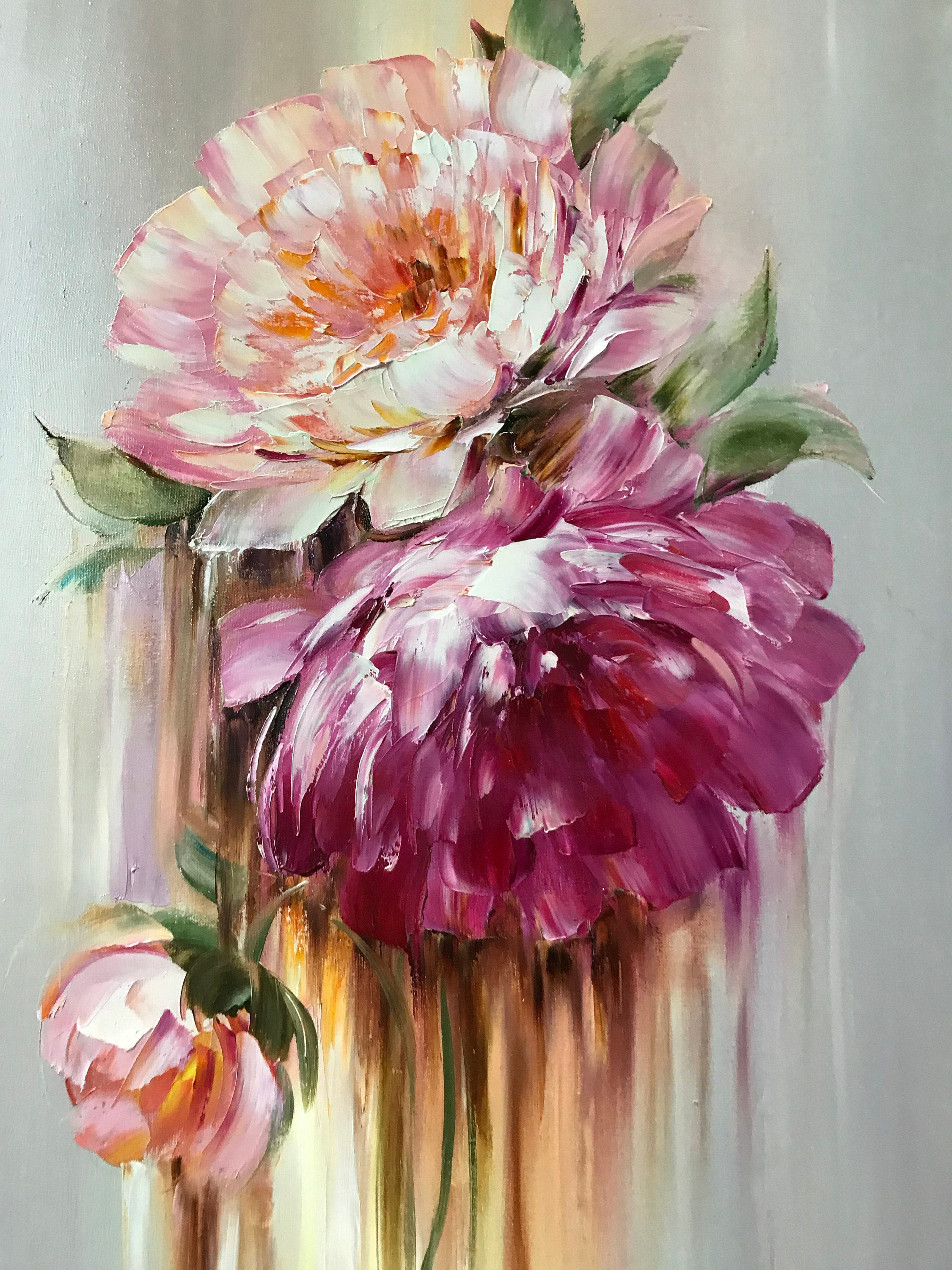 Di Lustig Lehar 抽象画 花 Di Lustig Lehar 抽象画 花 Midnight flower （信念の花）白 花 ピンク