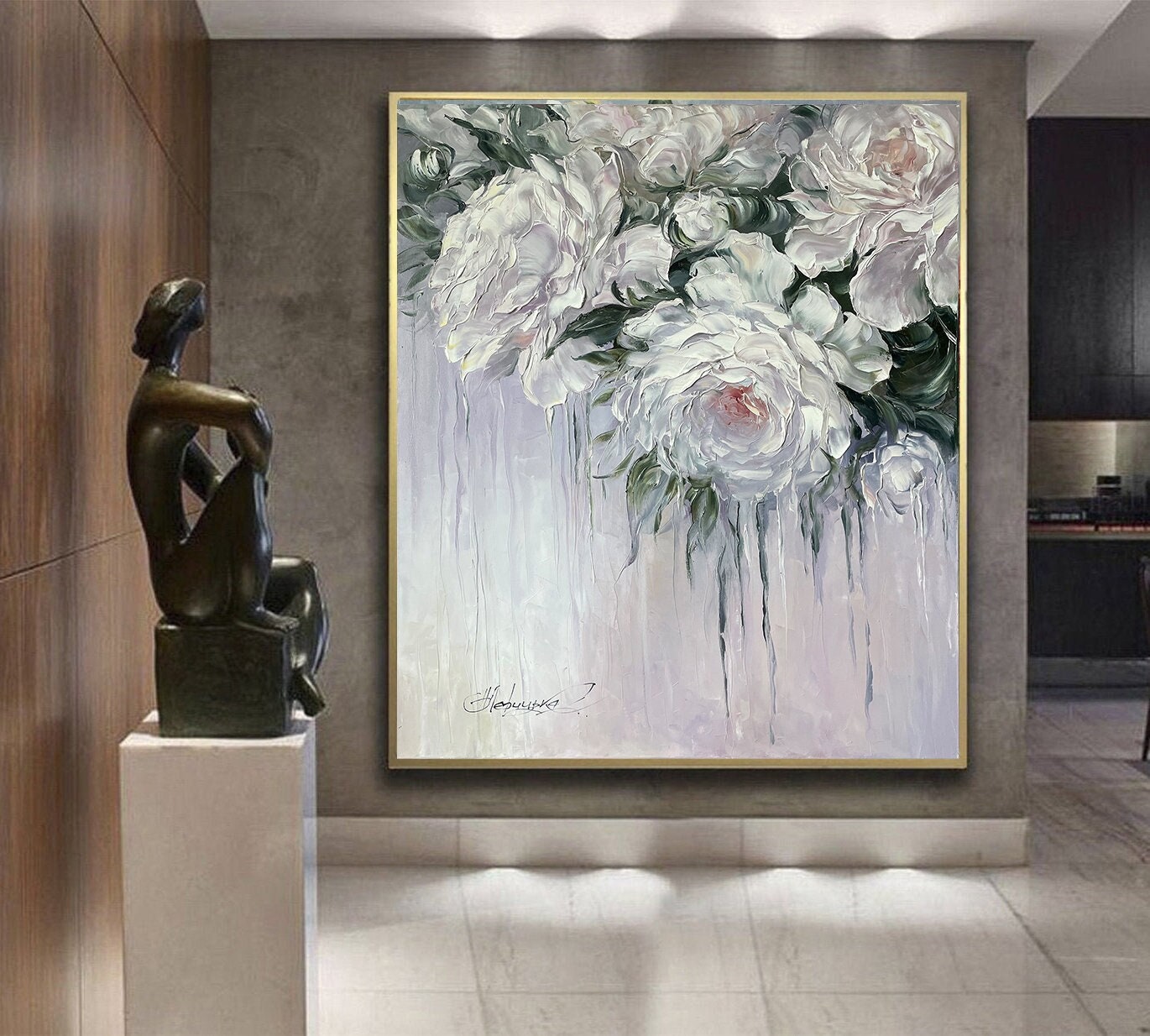 油彩画 花のアート 大きめ ye073-1.jpg