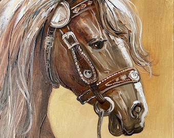 3 枚セット 油絵 オリジナル 大きな馬 壁アート 装飾 キャンバス