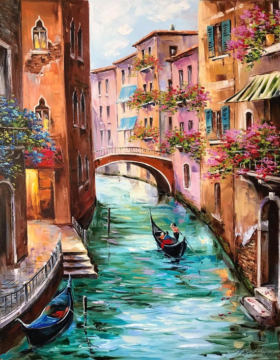 油彩画 ヴェネツィア ゴンドラ 風景画 額装 ヴェネツィア イタリア 絵画 オリジナル キャンバス アート ゴンドラ