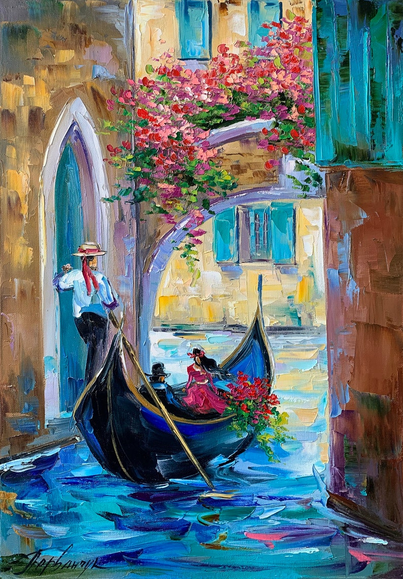 Venice Italy Oil Painting on Canvas Original European Wall Art Etsy