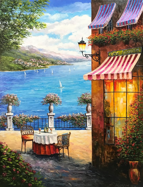 木貼り絵(イタリアの海辺) 木貼り絵(イタリアの海辺) 本物 木貼り絵(イタリアの風景) 木貼り絵