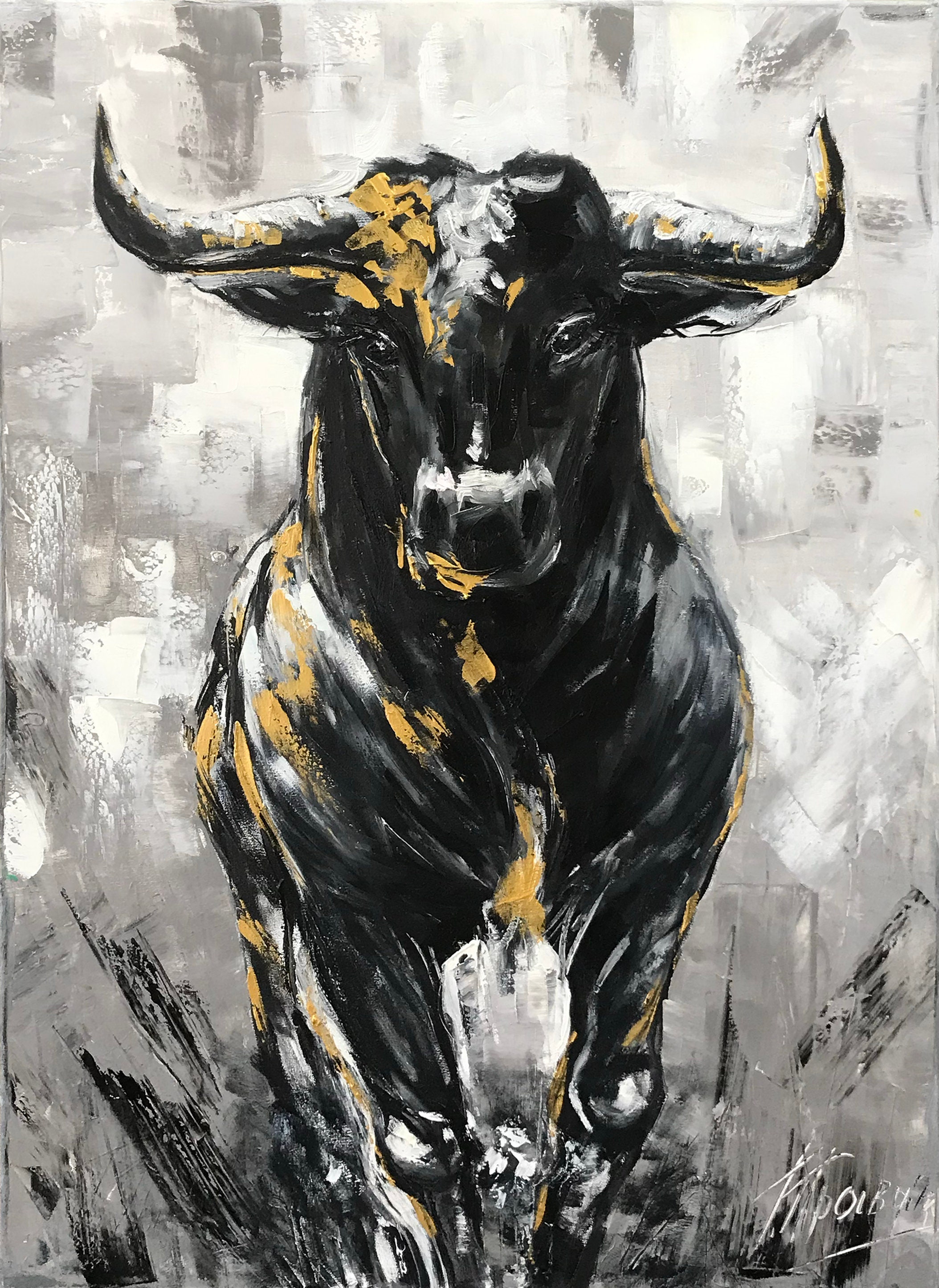 Abstract bull painting deals
