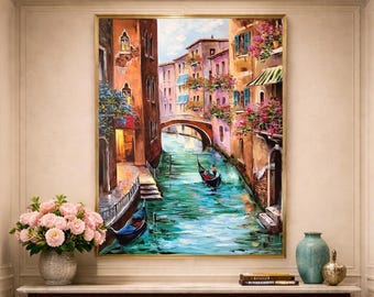 ヴェネツィア イタリア 絵画 オリジナル キャンバス アート ゴンドラ