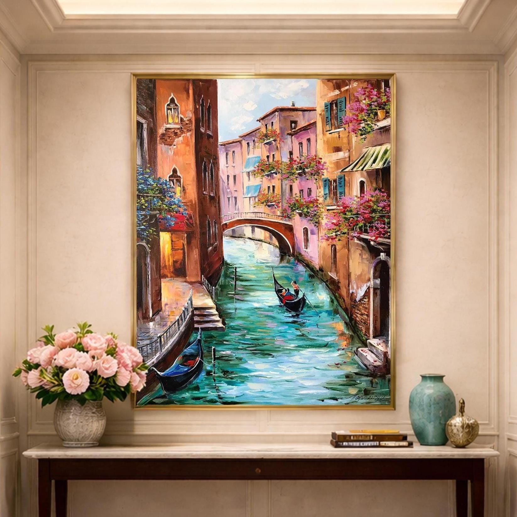 ヴェネツィア イタリア 絵画 オリジナル キャンバス アート ゴンドラ