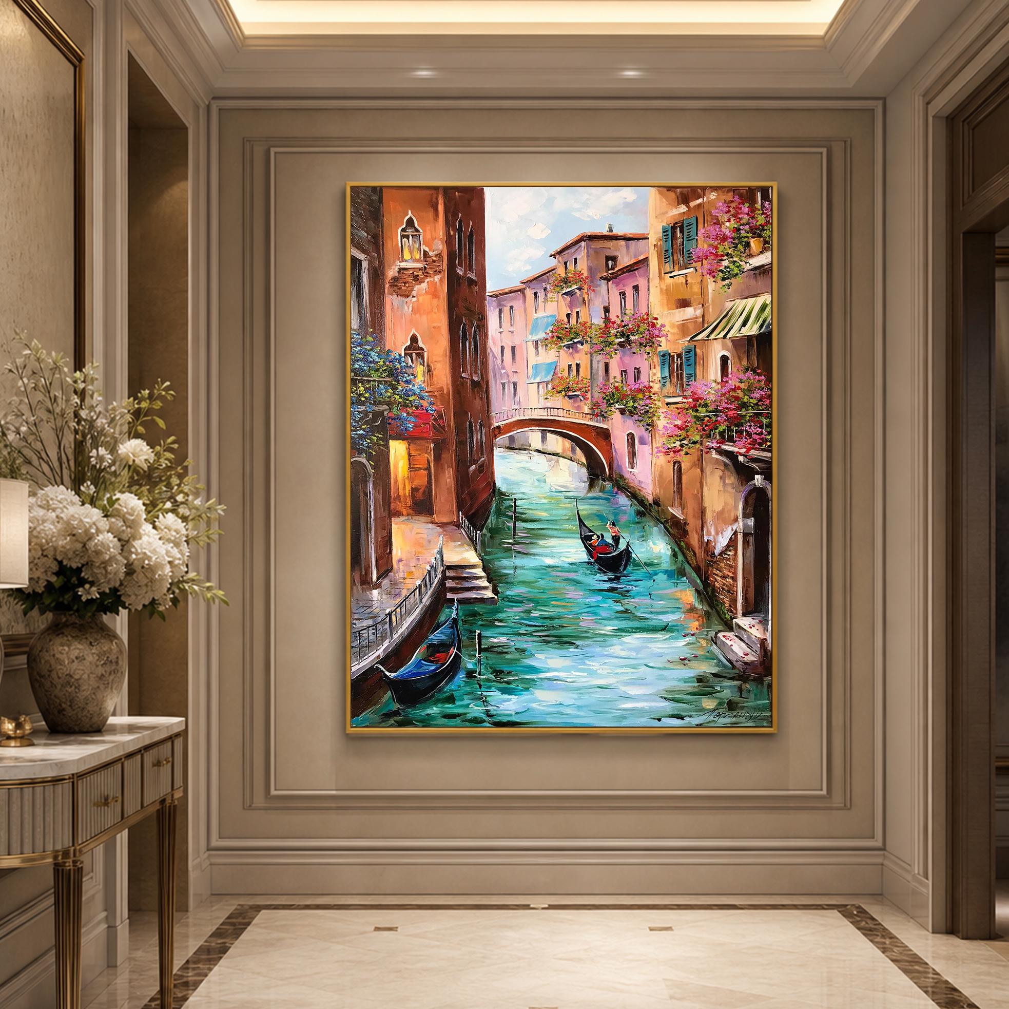 ヴェネツィア イタリア 絵画 オリジナル キャンバス アート ゴンドラ