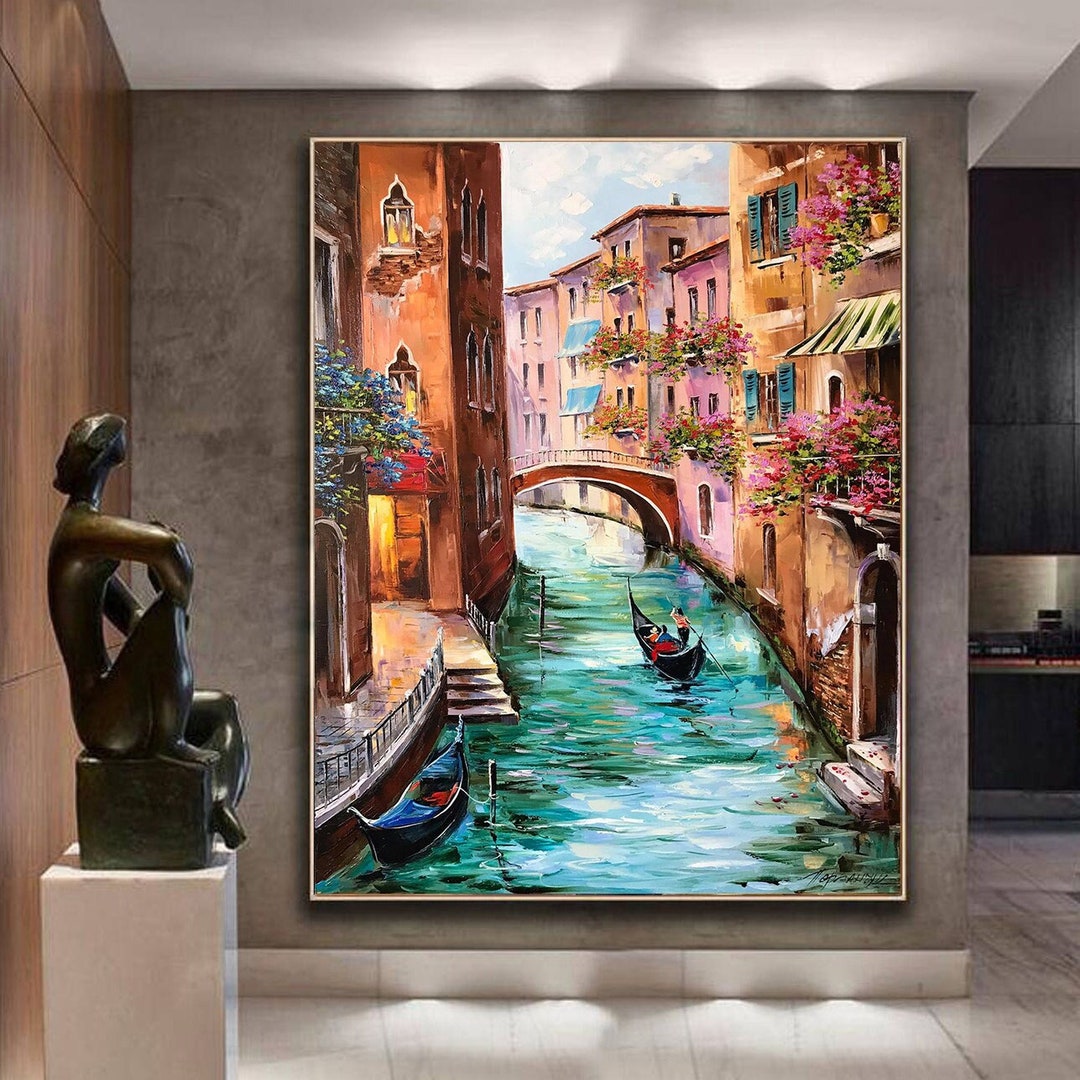 ヴェネツィア イタリア 絵画 オリジナル キャンバス アート ゴンドラ