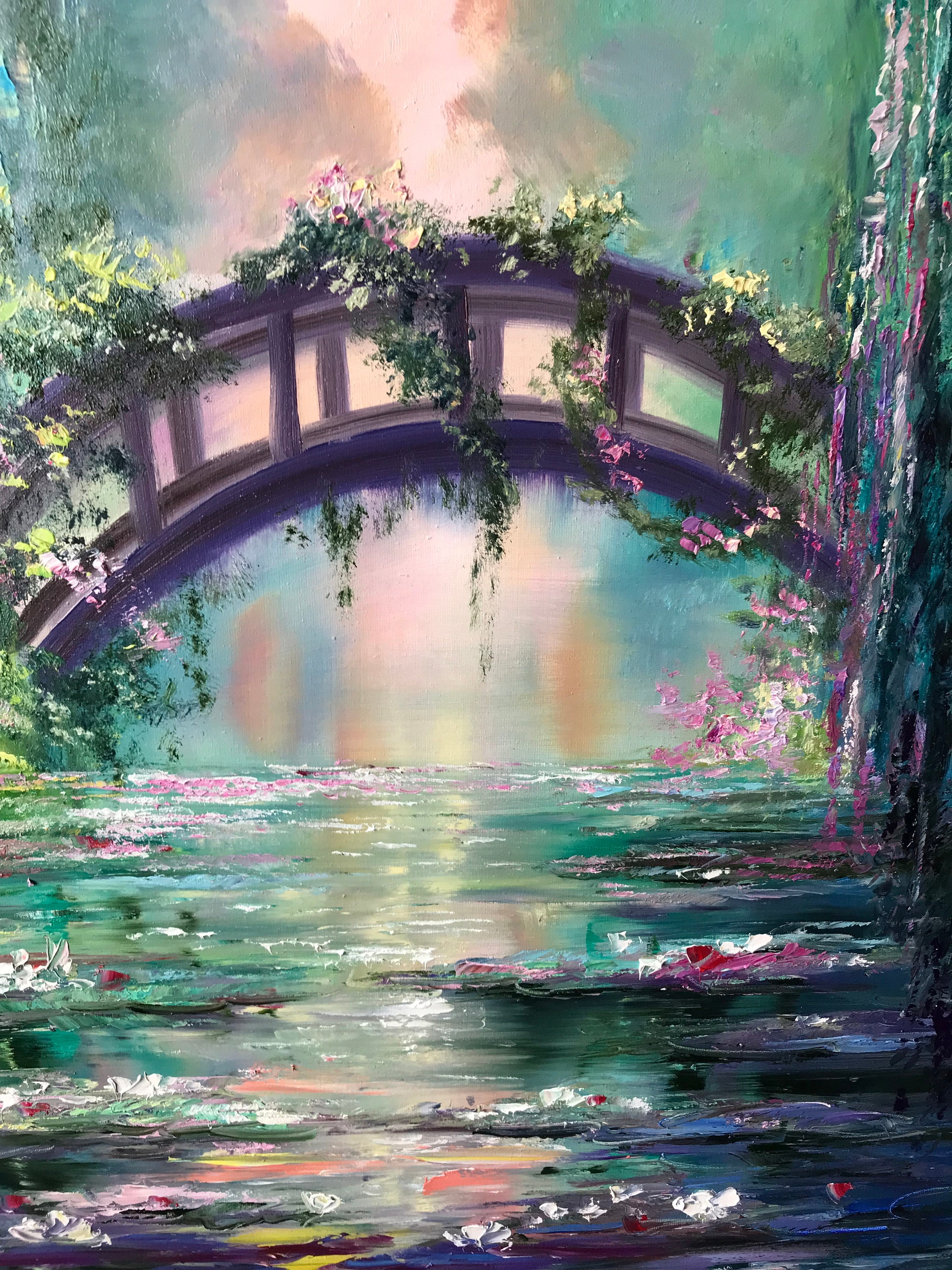 美品　Claude Monet 【arched bridge】 Claude Monet - Bridge over a Pond of Water Lilies - The