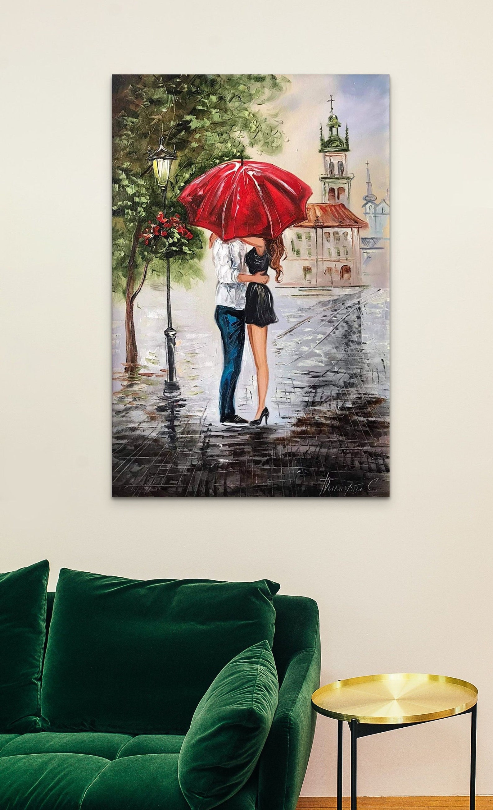 Romantic Couple Painting Canvas Love Date Night Art for Home - Etsy