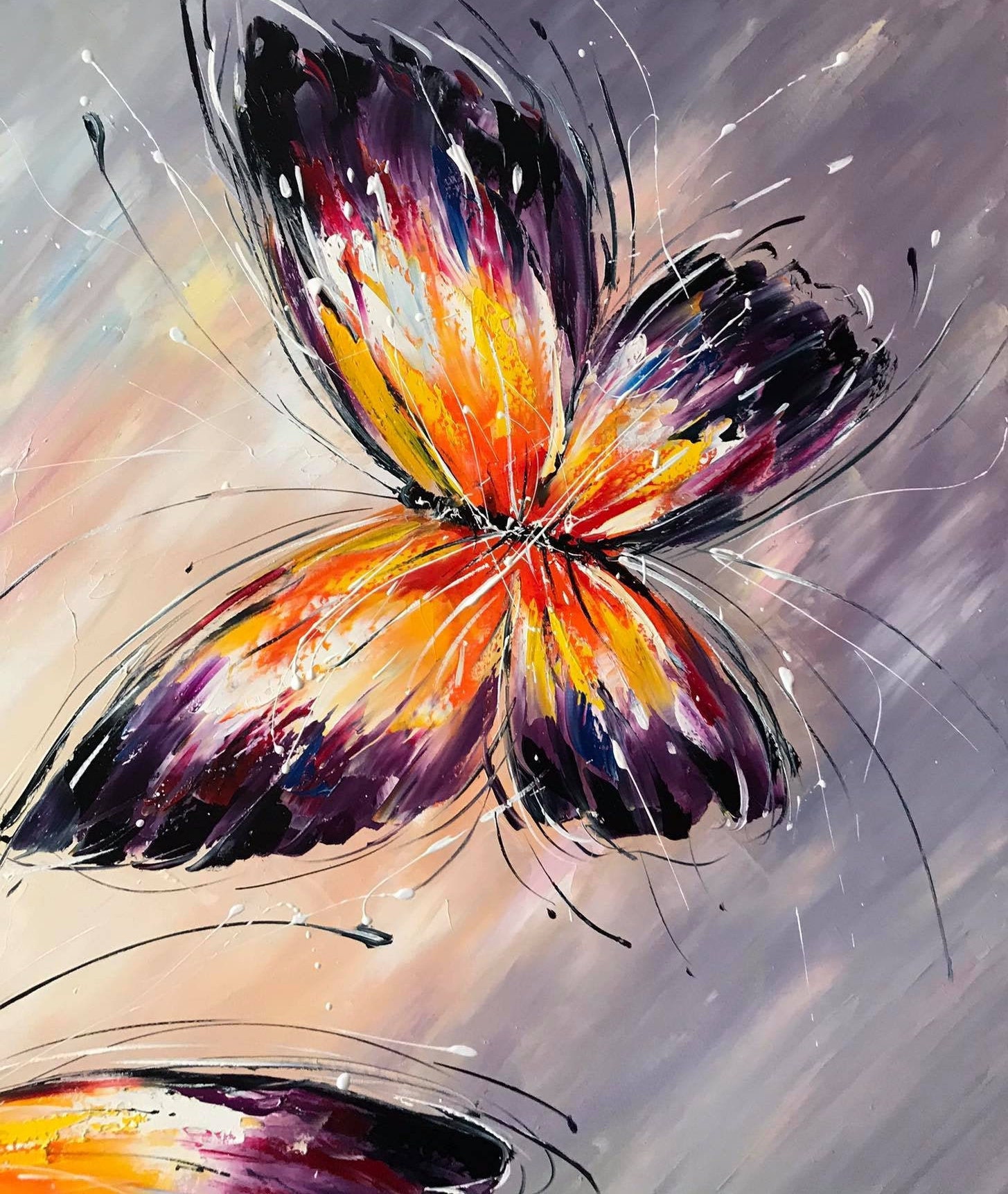 Original Hand Painted Beautiful Butterfly Large Painting Art on Canvas Board  Acrylic Painting Modern Art Canvas Board Size 1824 In 