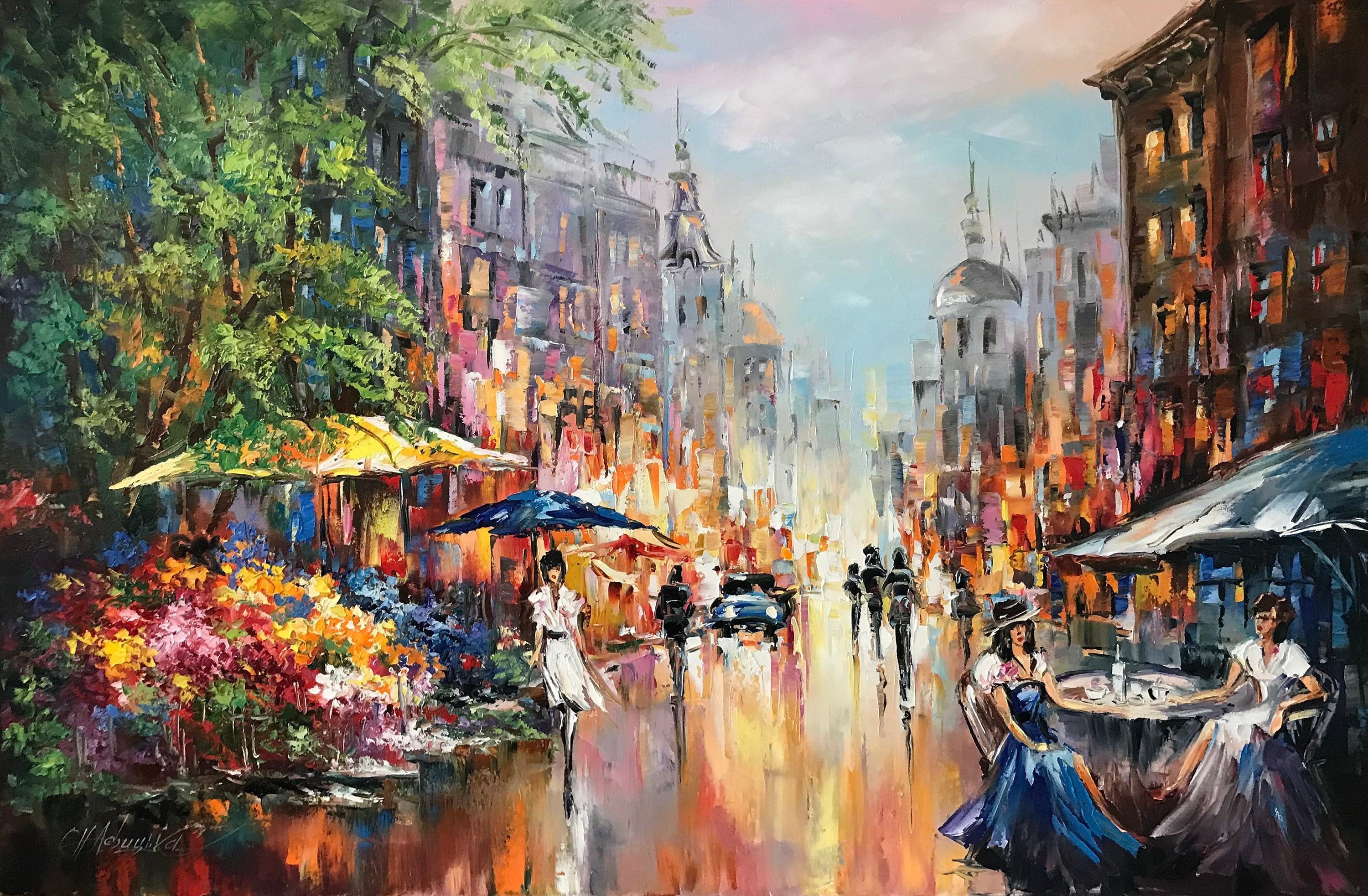 Ukraine City Oil Painting Original Art Work Lviv Ukraine Oil Painting  Landscape European City Street Painting Canvas Support Ukraine Artist - Etsy