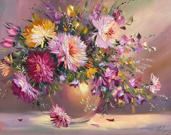 絵画 Oil painting of beautiful flowers. il_340x270.3848219890_s3ro.jpg