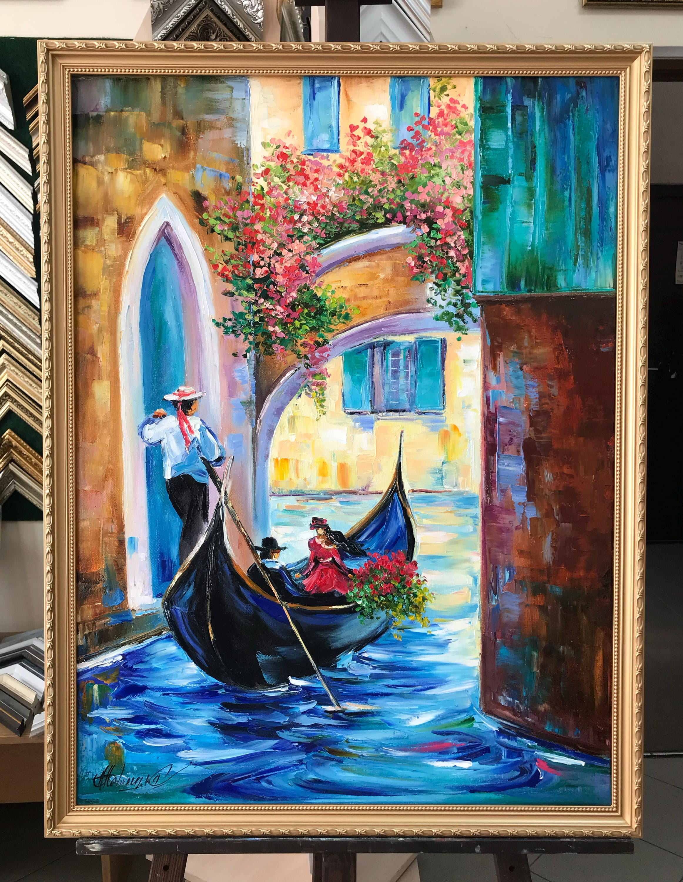 Venice Italy Oil Painting on Canvas Original European Wall Art