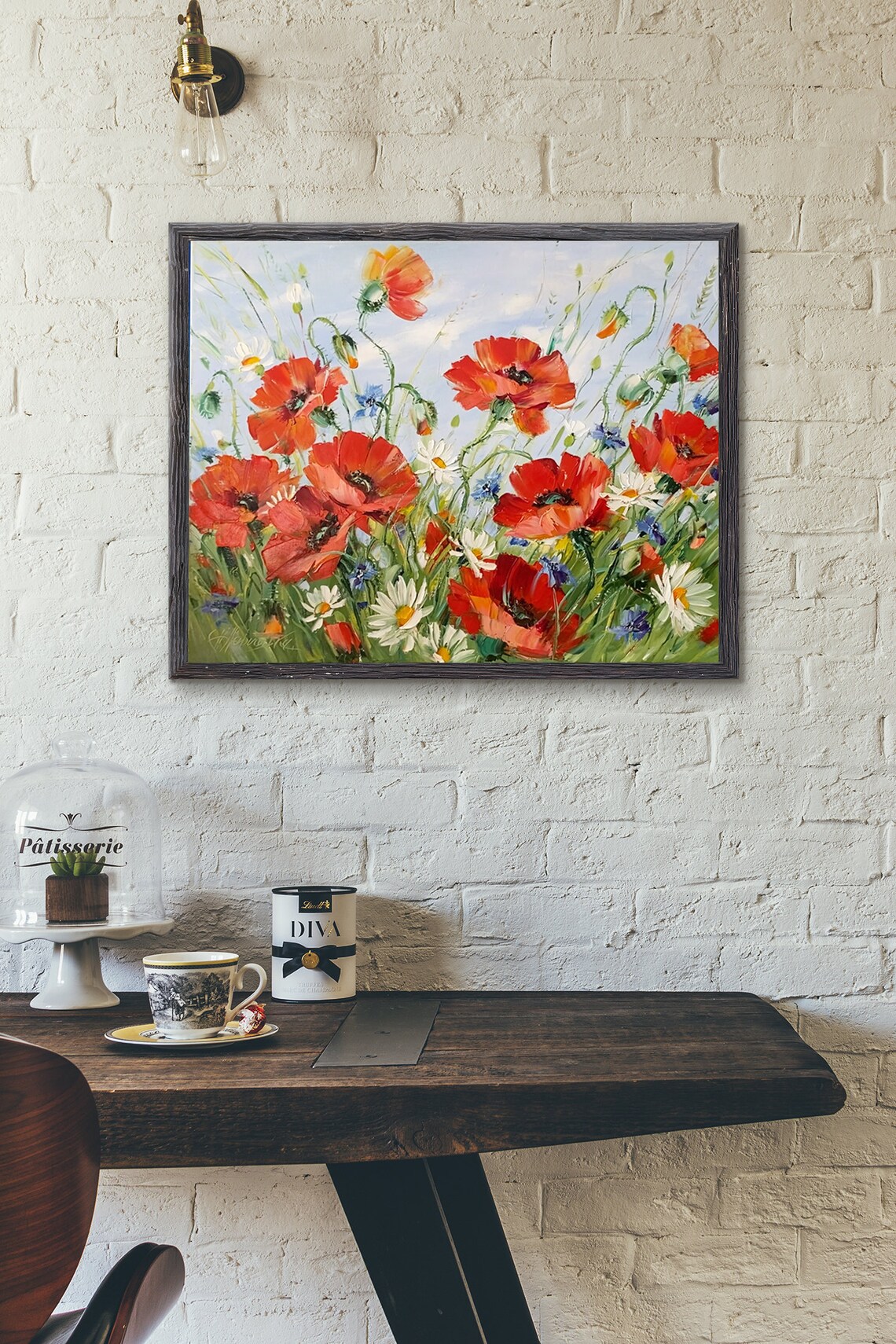 Poppy Field Oil Painting Original Art Work Red Poppies - Etsy