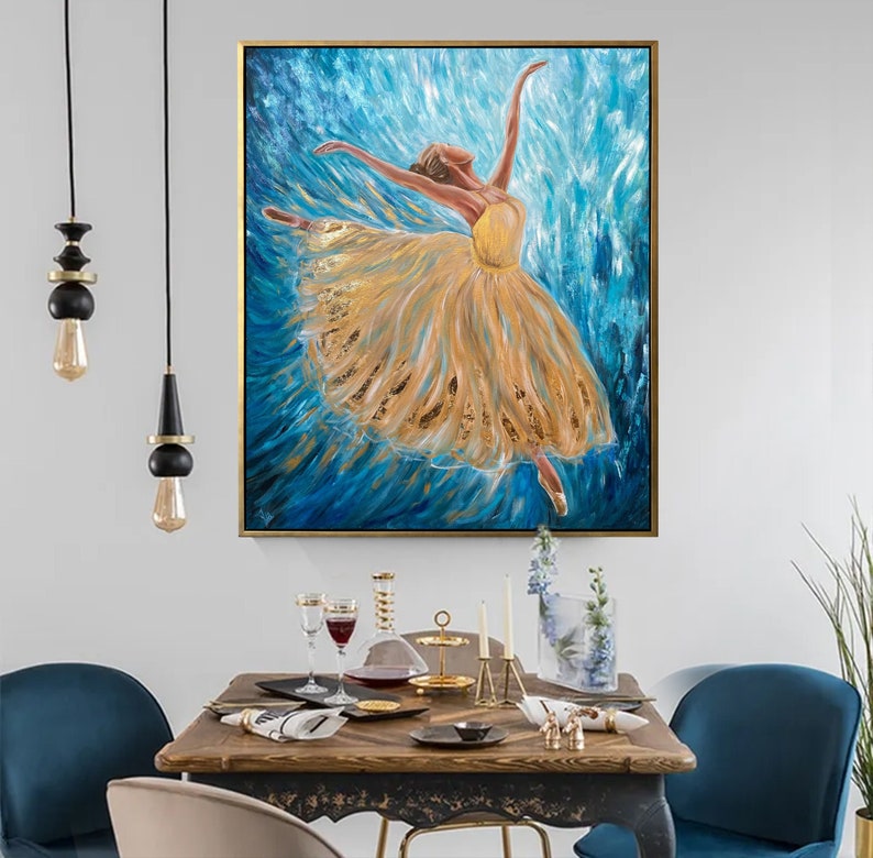 Abstract Ballerina Oil Painting Original Ballerina Room Decor Etsy