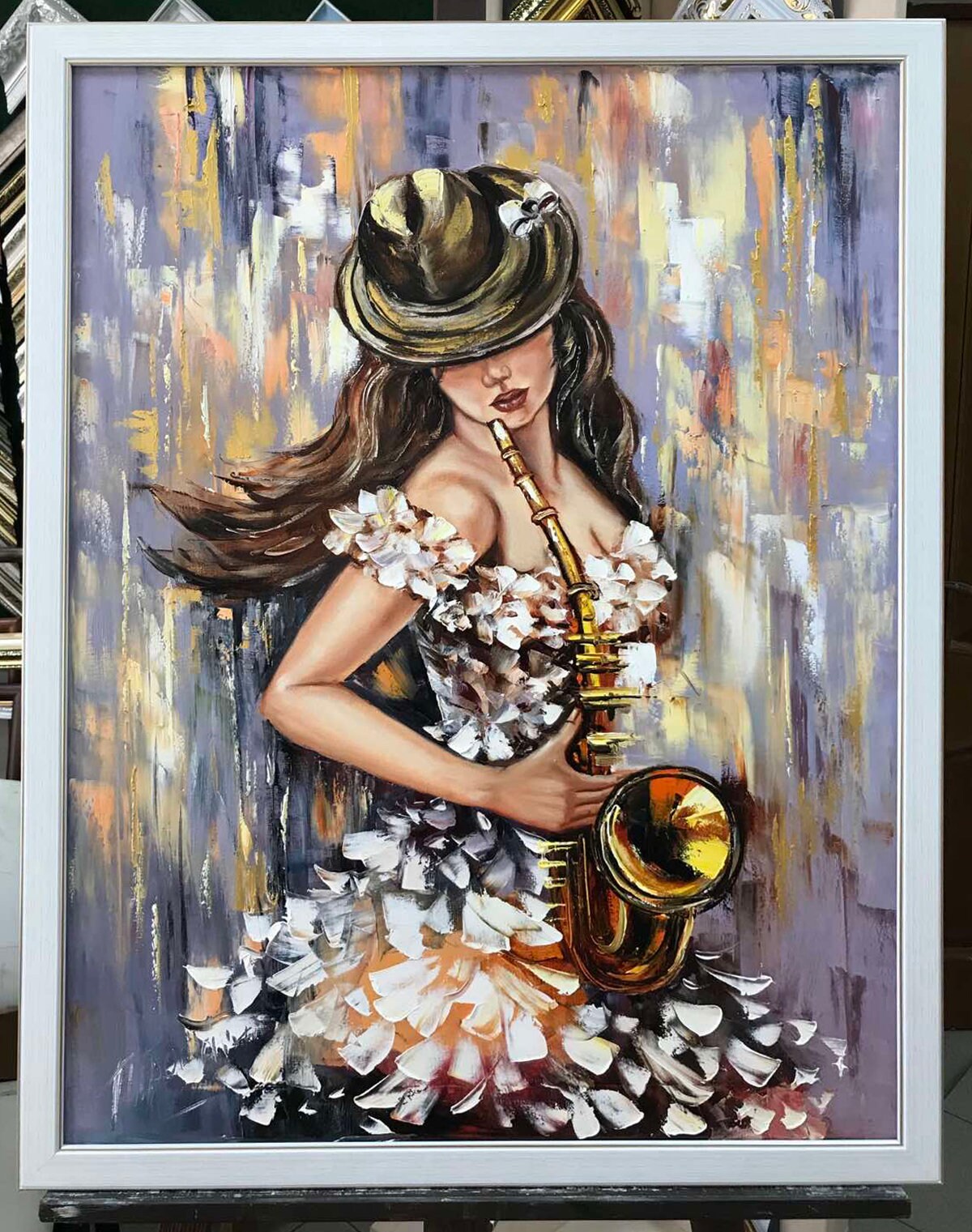 サクソフォーン女シリーズ絵画 壁掛け絵画 サクソフォーン女シリーズ絵画壁掛け絵画