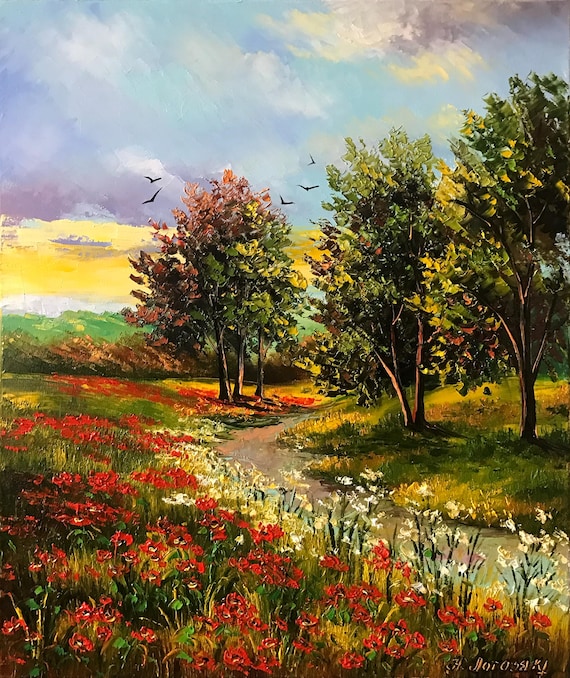 油絵 絵画 【野花の風景】 油絵 絵画 【野花の風景】 【公式通販】