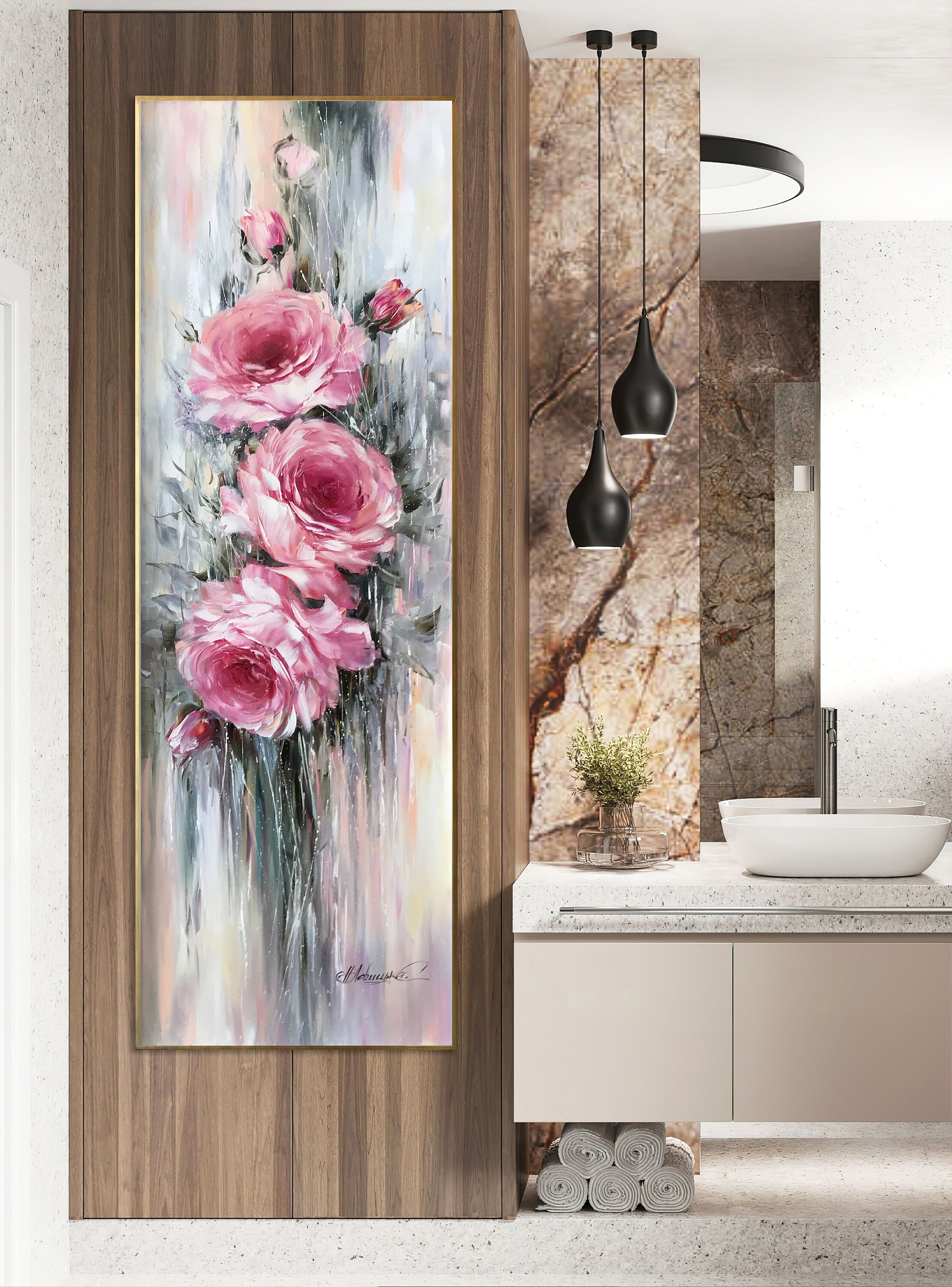 キャンバス油絵よっこ様専用Heroic Roses英雄的なバラ大きめキャンバス