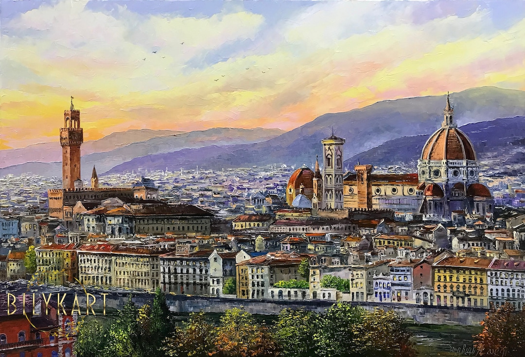 フィレンツェのキャンバスの絵画 フィレンツェ イタリア 壁