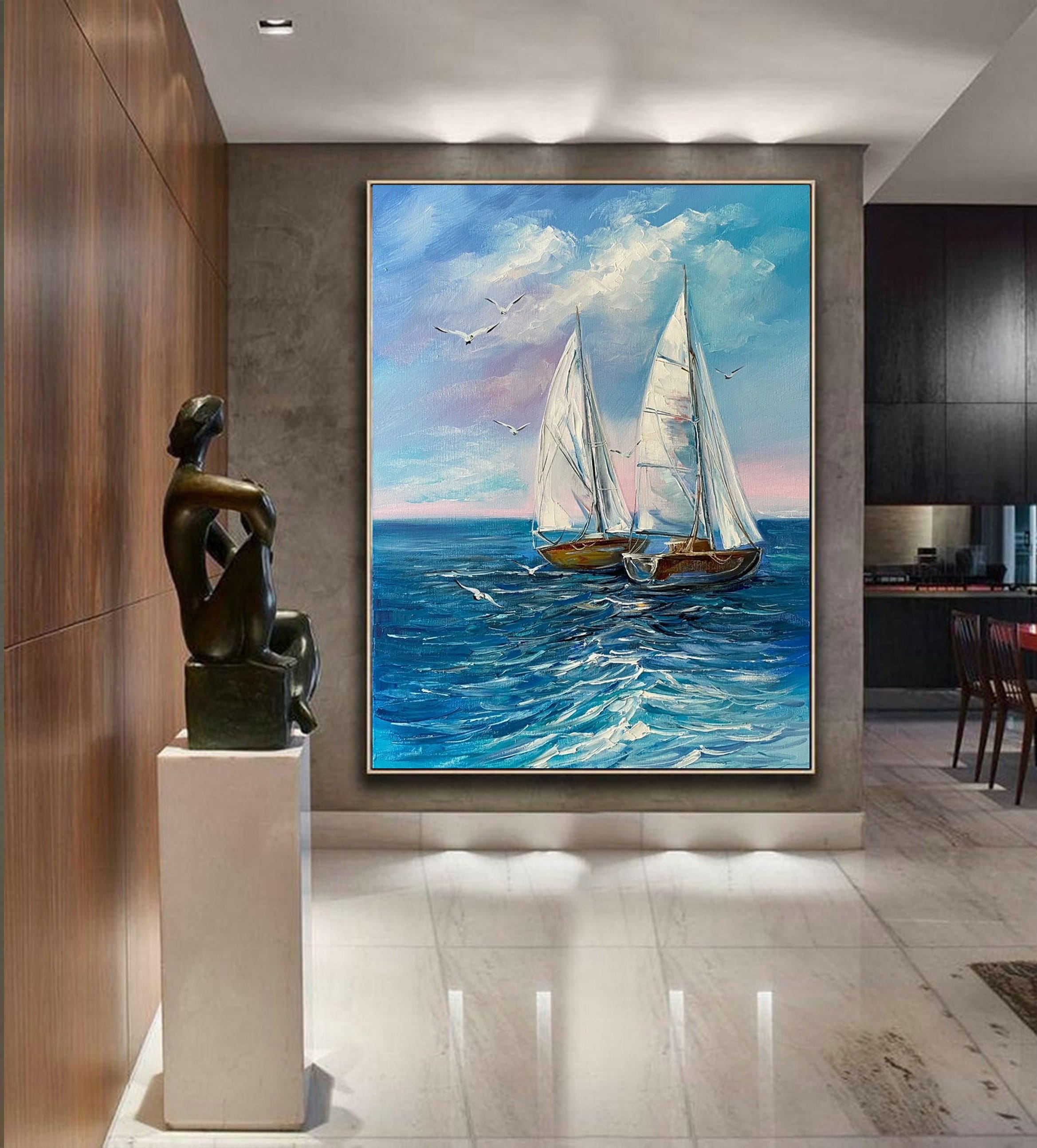 Cuadros Decorativos Lienzo pintado pintura al óleo por números barco de  vela pared arte moderno dormitorio decoración Ndcxsfigh Nuevos Originales