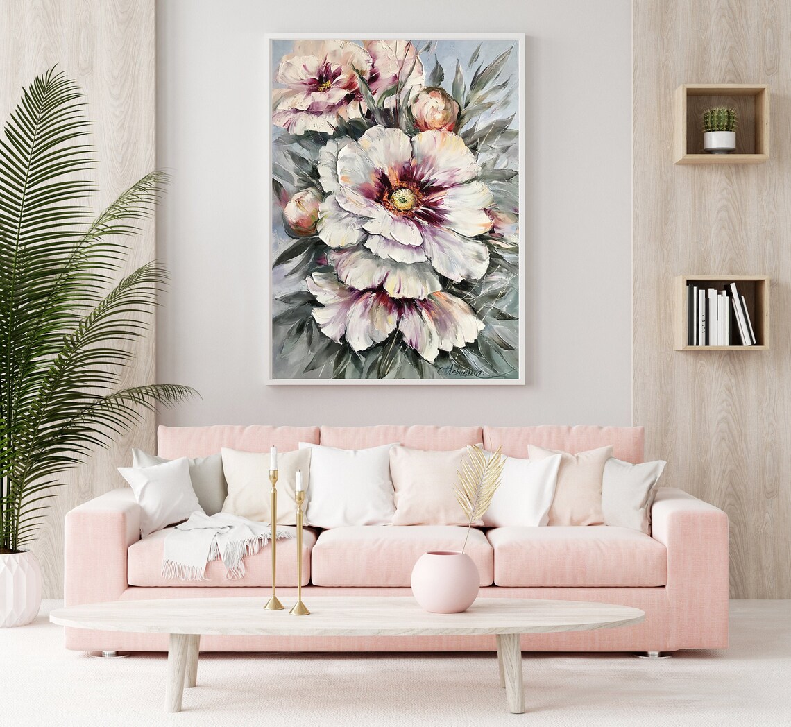 Large Abstract Flower Oil Painting Original Texture Flower - Etsy UK