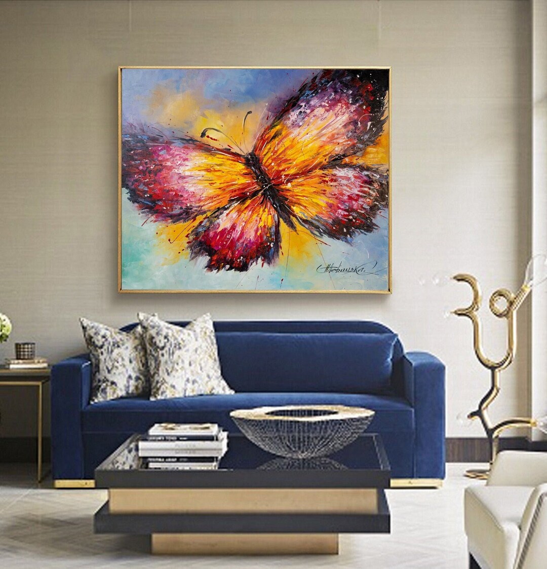 Abstract Butterfly Painting on Canvas Colorful Butterfly Wall Art Baby ...