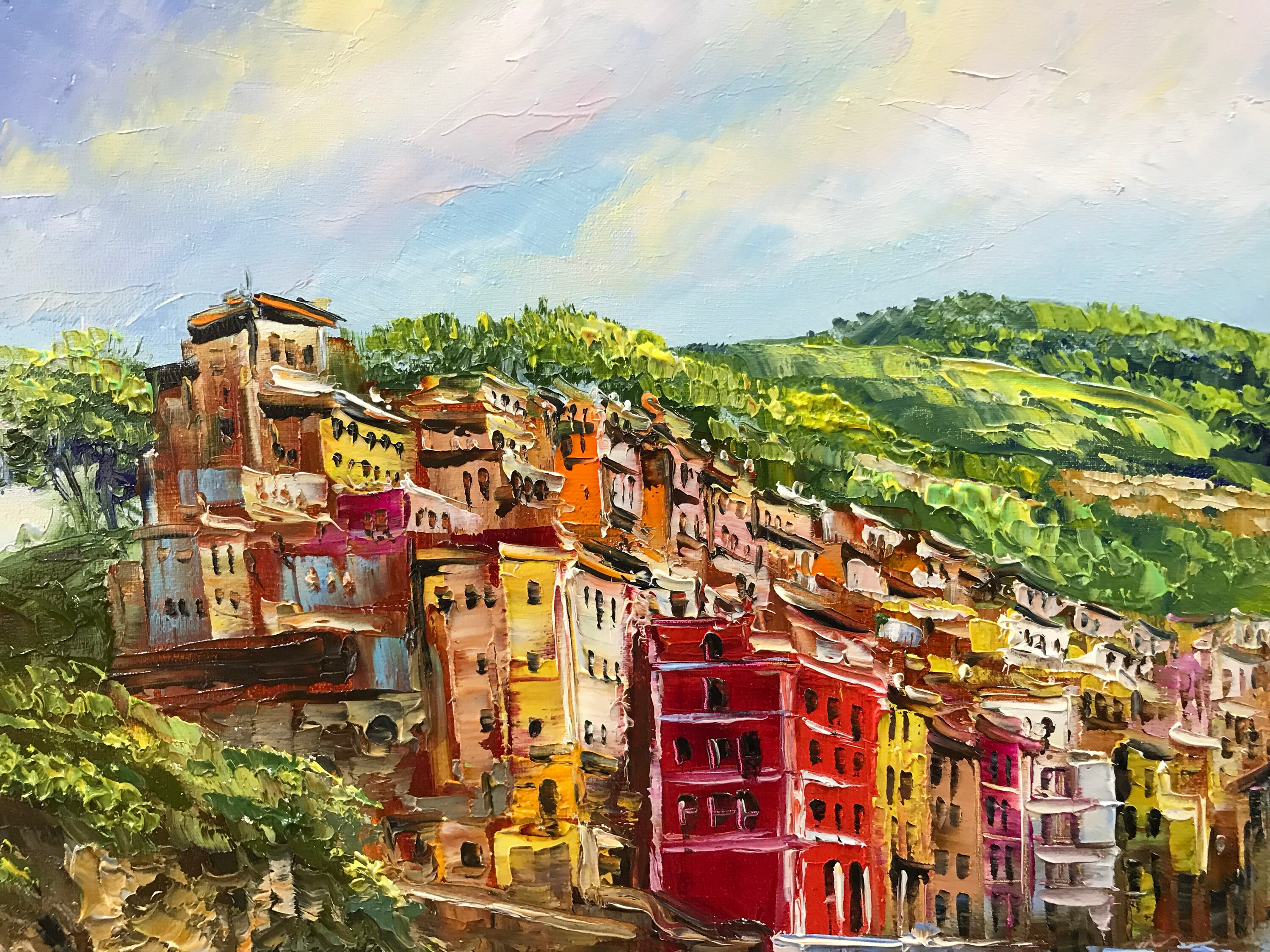 Cinque Terre Italy Oil Painting Original Italy Canvas Art - Etsy