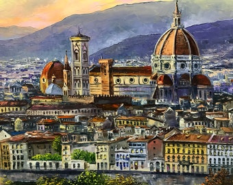 フィレンツェのキャンバスの絵画 フィレンツェ イタリア 壁