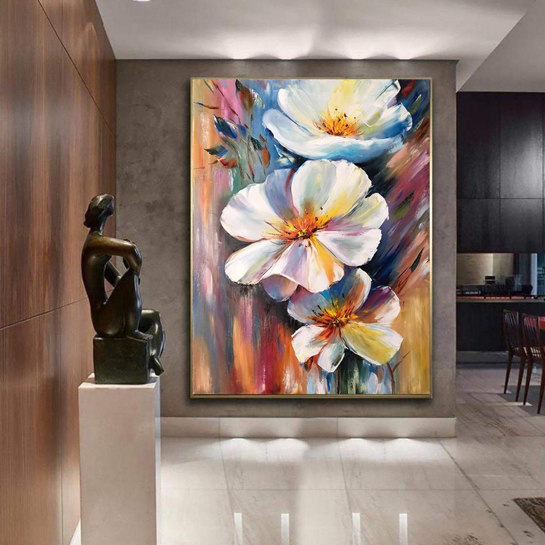 Hand-Painted Home Decoration Abstract Flower Oil Painting Canvas Wall Art -  China Flower Oil Painting and Abstract Oil Painting price