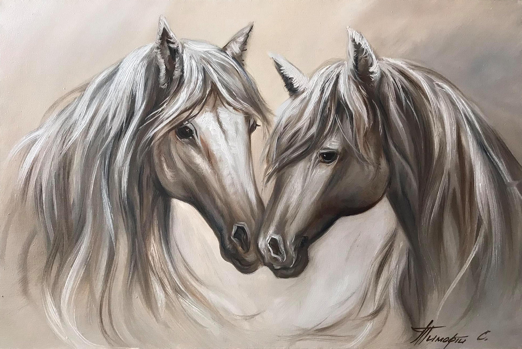 Лошадь с 2 девушками. Две лошади. Картина лошади. Картина две лошади. Необычные картины лошадей.