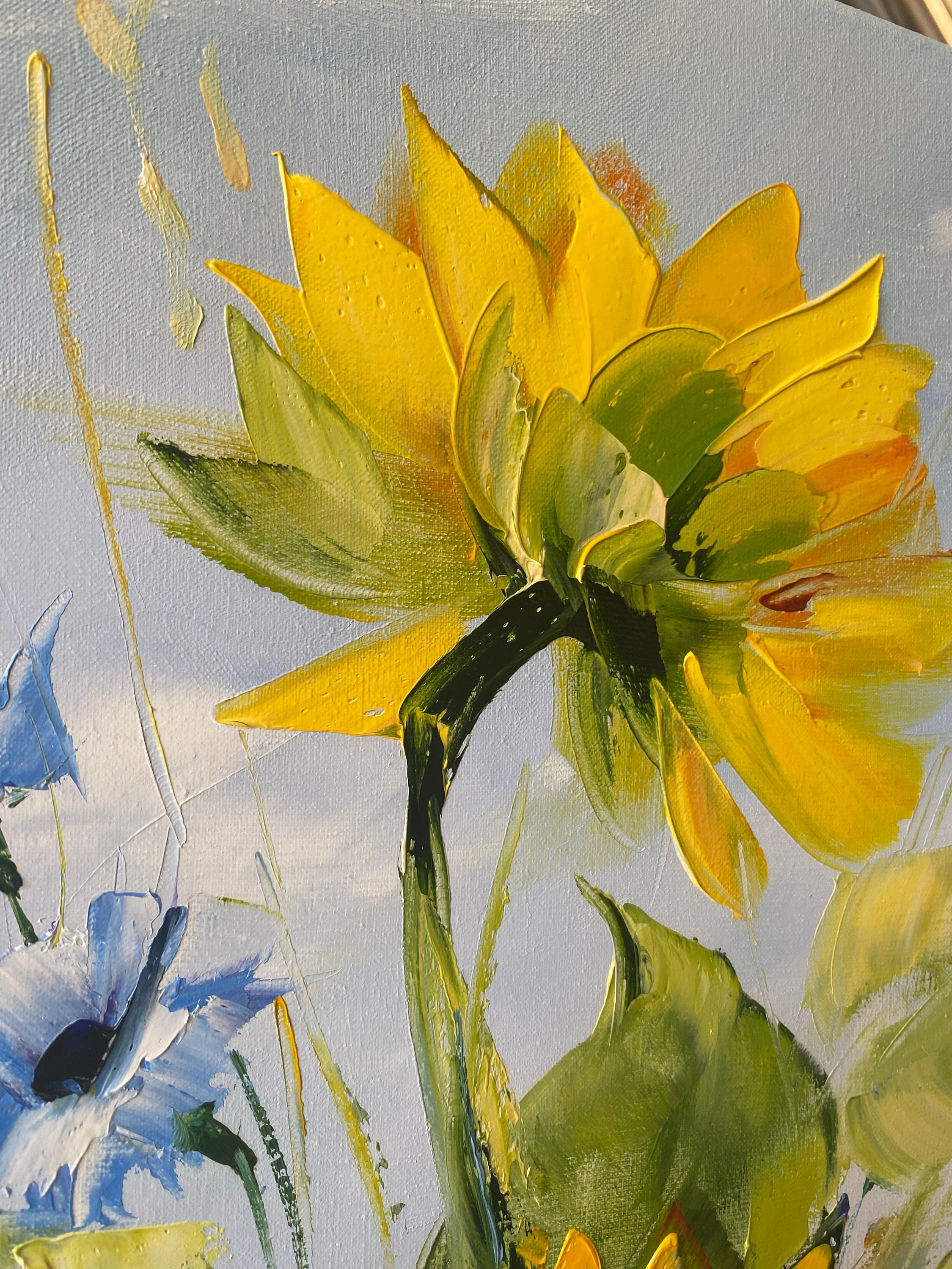 Ukraine Sunflower Oil Painting Original Art Work Sunflowers Etsy