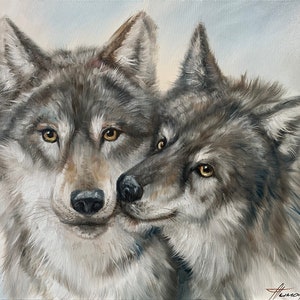 値下げ　原画　狼　オオカミ　絵画　動物画　アクリル画　現代アート　一点物　手描き ade3a57e38e45c54899d493cecf1b1