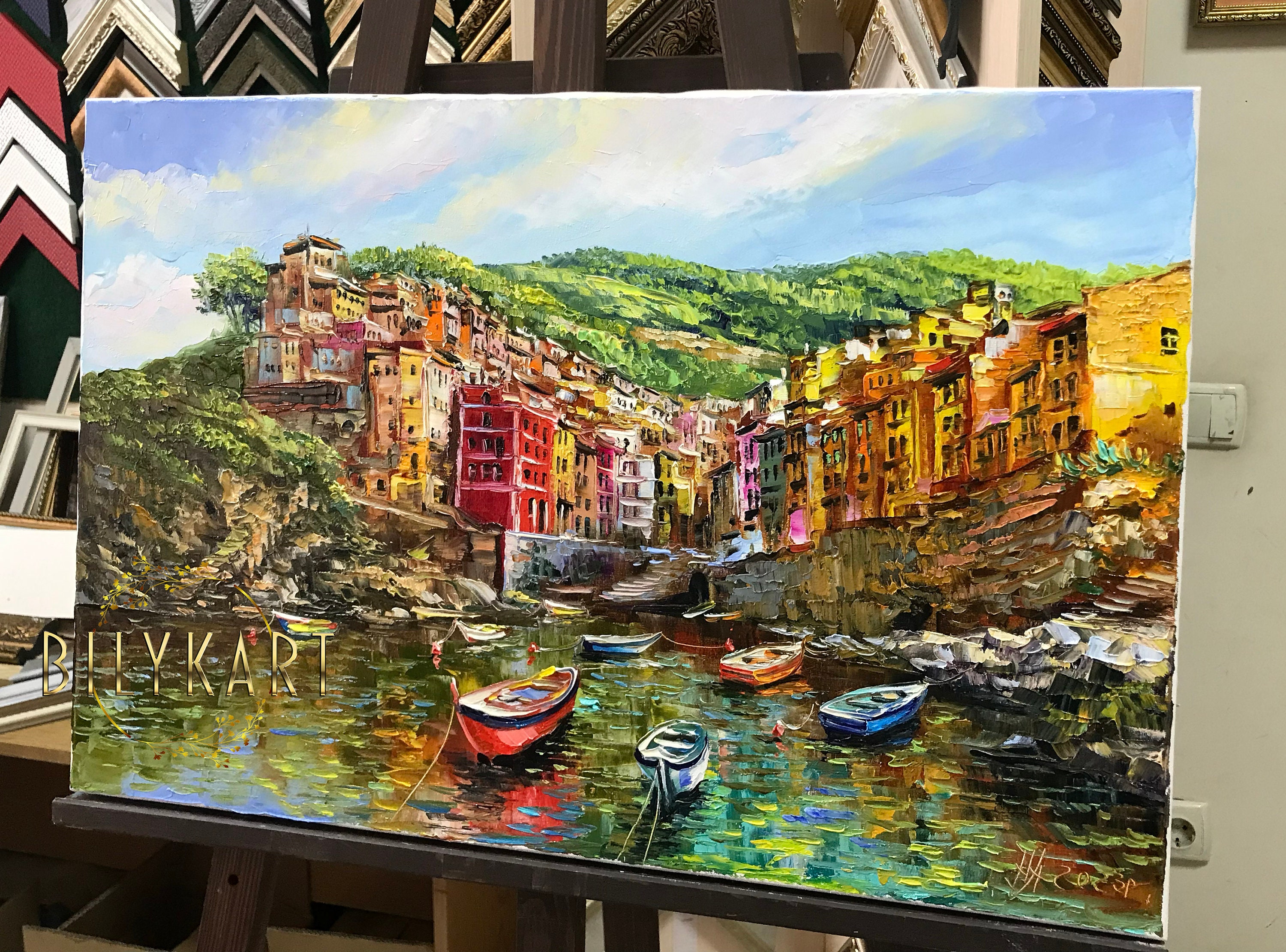 Cinque Terre Italy Oil Painting Original Italy Canvas Art - Etsy