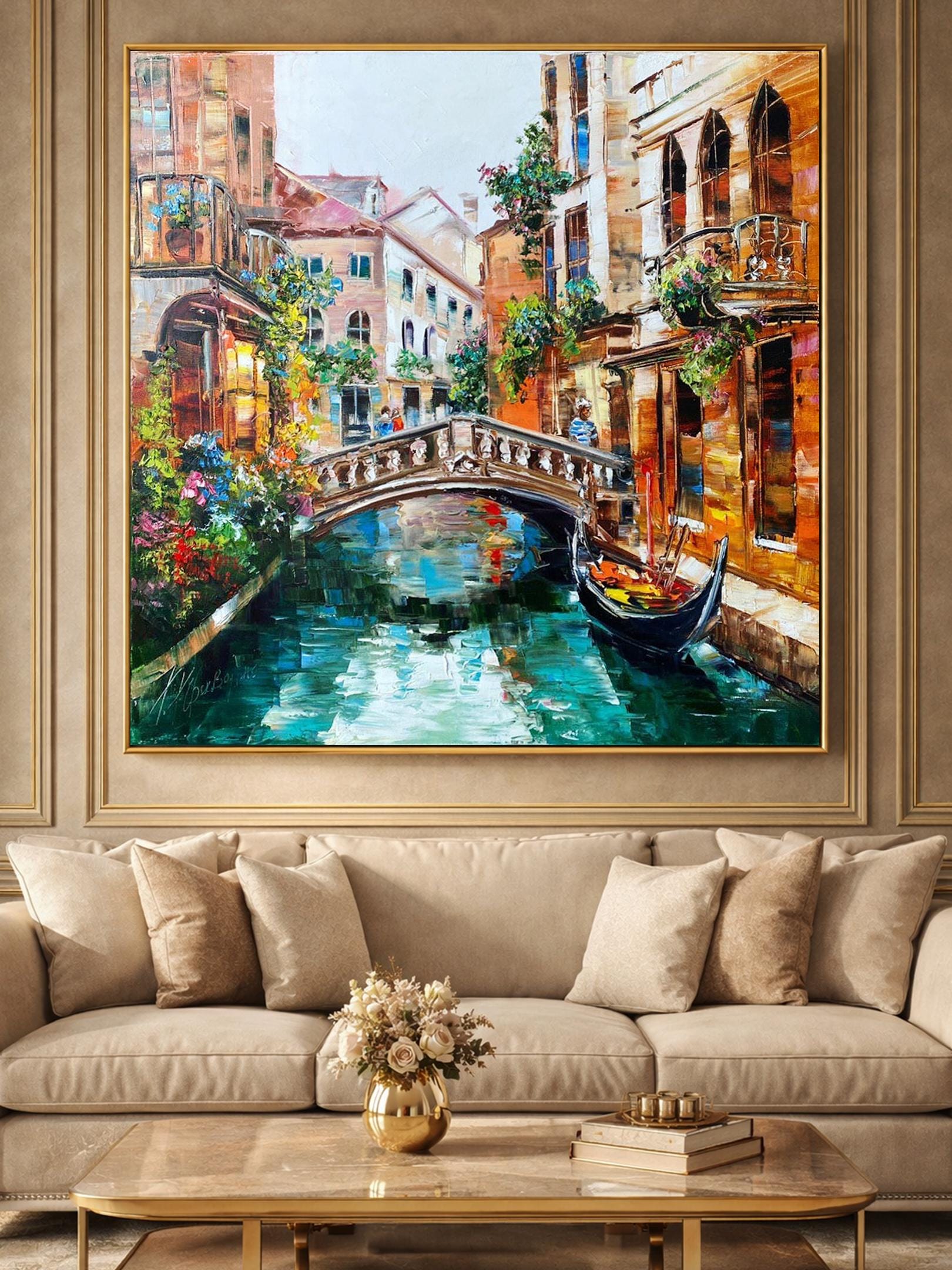 ヴェネツィア油絵 オリジナル イタリア絵画 ヴェネツィア美術 イタリア