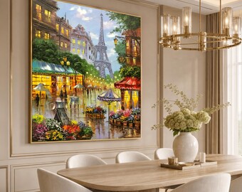 パリの街並みの油絵 オリジナルパリジャンアート ウクライナの