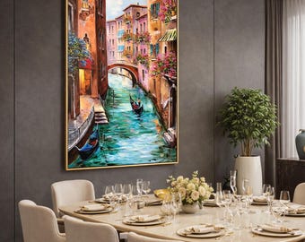 ヴェネツィア イタリア 絵画 オリジナル キャンバス アート ゴンドラ