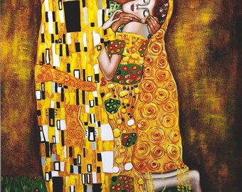 Gustav Klimt the Kiss Painting Reproduction Klimt Wall Art