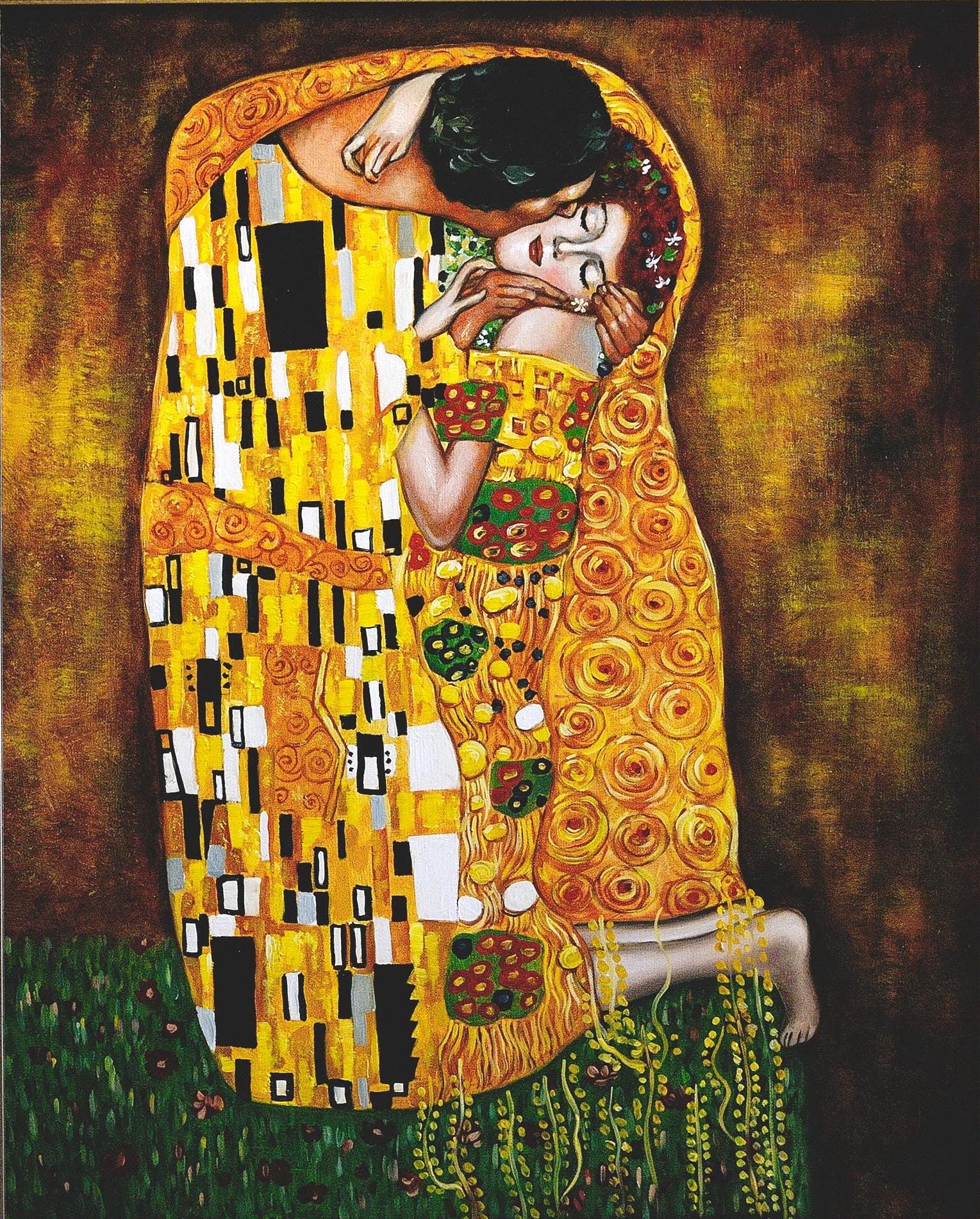 グスタフ・クリムト「接吻」複製画 クリムト壁アート オリジナル