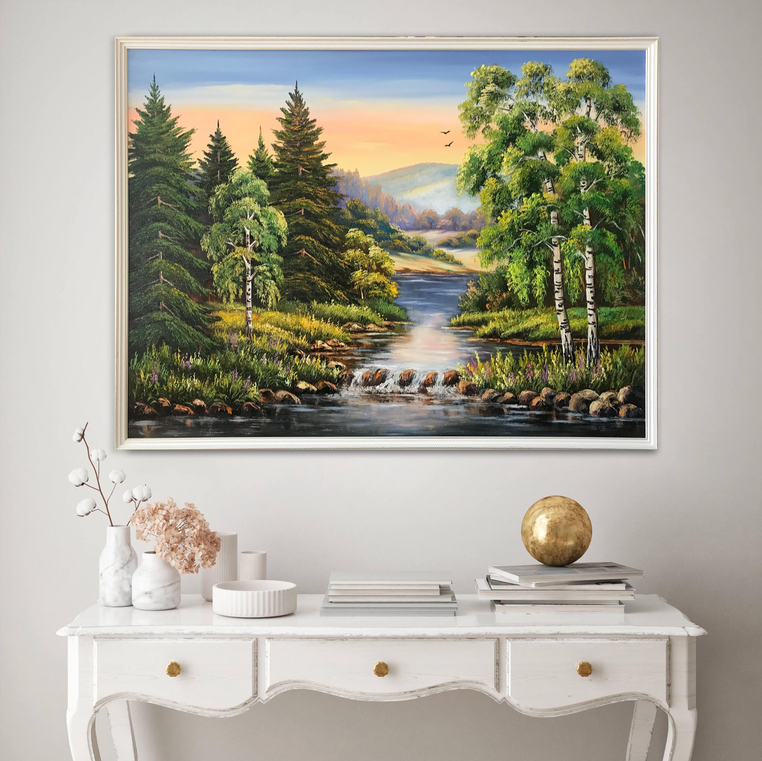 Lapremoly Leinwand-Wandbild-Set | 3-teilig | 40x60 Cm Pro Bild | Nebliger Wald Landschaft | Fertig Zum Aufhängen | Für Wohnzimmer, Schlafzimmer & Büro