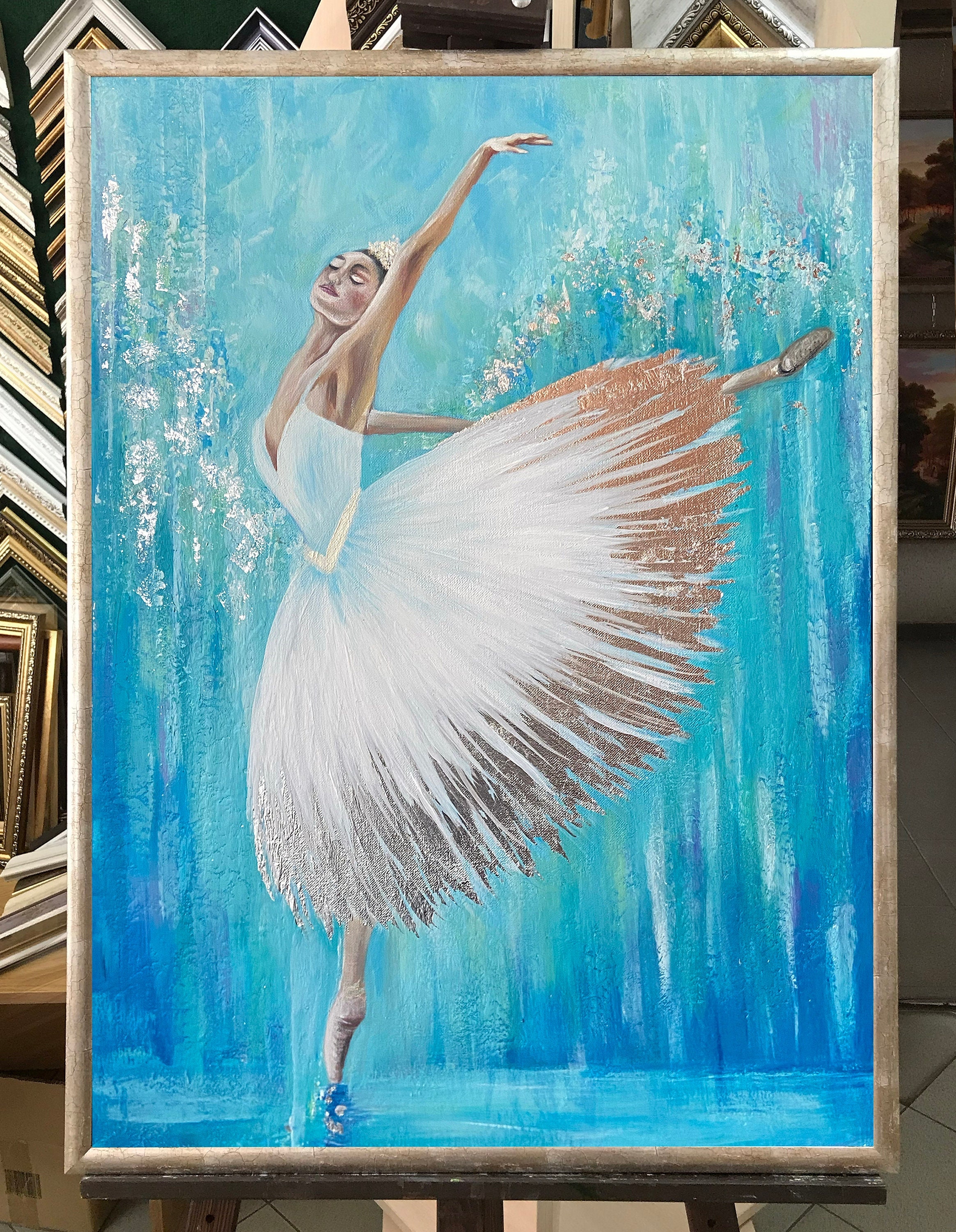【良品】Dancers at Rest バレリーナ 絵画 青 良品】Dancers at Rest バレリーナ 絵画 青 良品】Dancers at